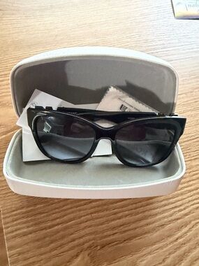 Michael Kors Women's Karlie MK2170U Sunglasses black frames gold logo.